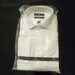 NWT Hart Schaffer Marx Men's Dress Shirt LS Size 15.5 33 White